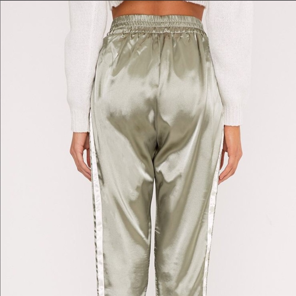Sage Satin Track Pants - Picture 3 of 5